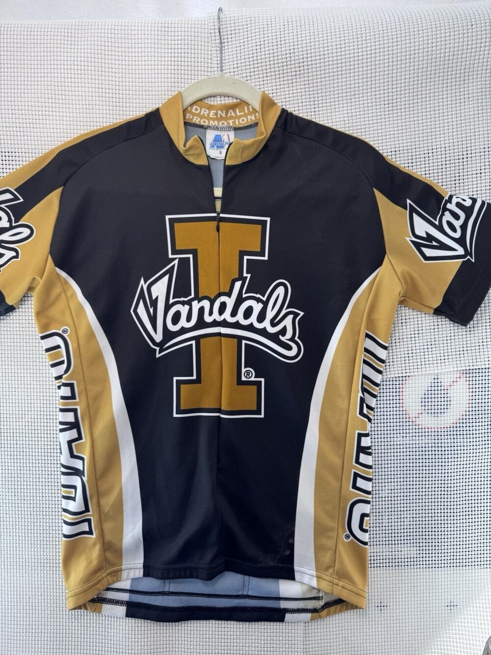 Adrenaline Idaho Vandals Cycling Jersey Men Small S Black Gold 1/4 Zip Bike